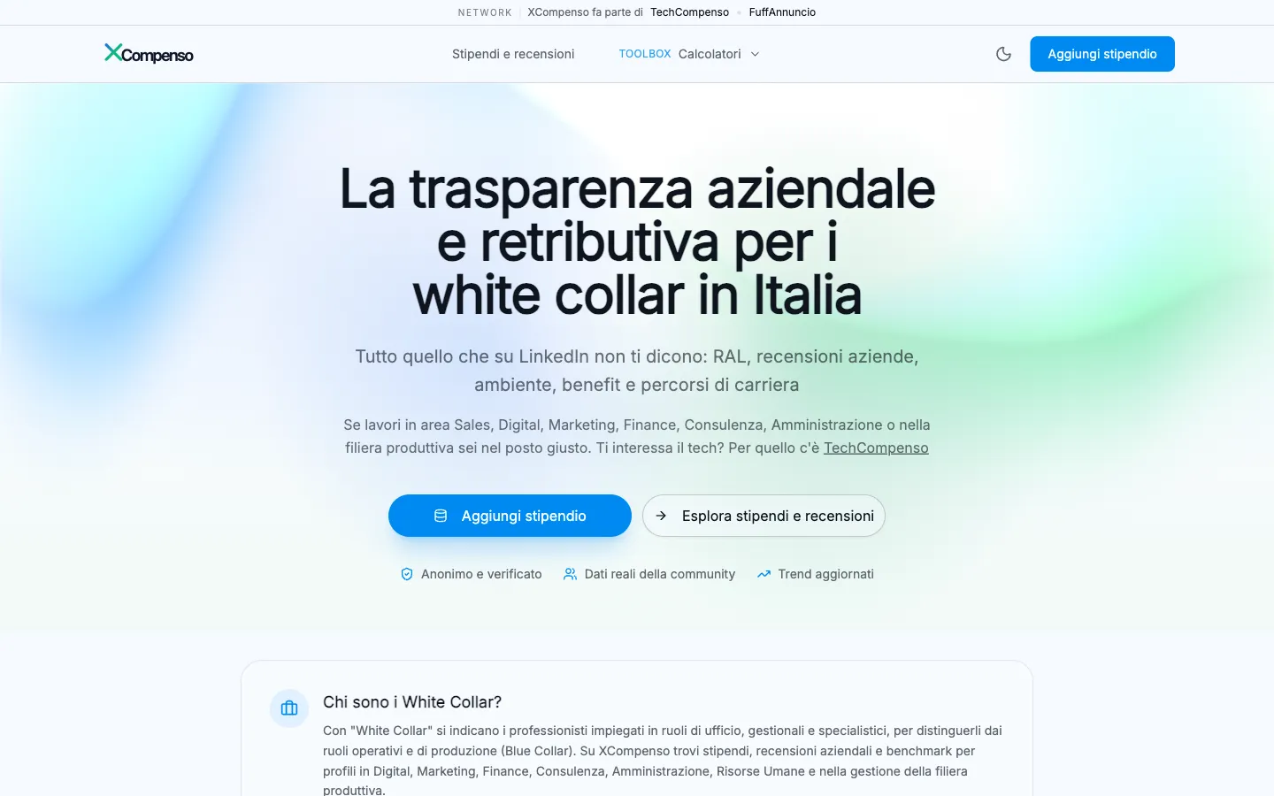 XCompenso: Trasparenza retributiva e recensioni aziende per i white collar italiani.